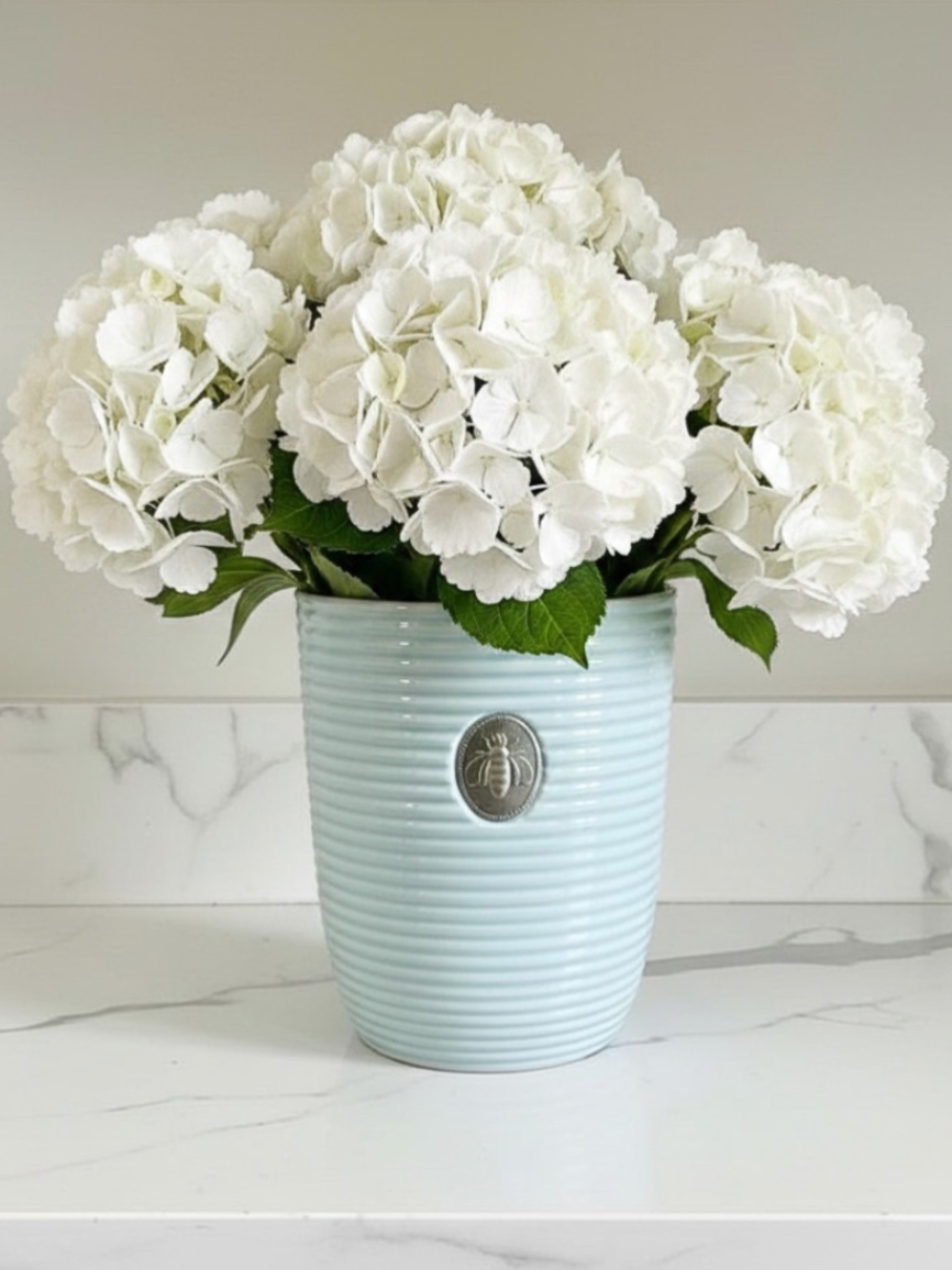 Blue Ceramic Bee Planter